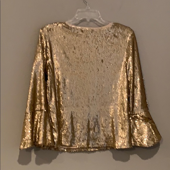 NWT Altar’d State Gold Sequin Blouse - Picture 3 of 8